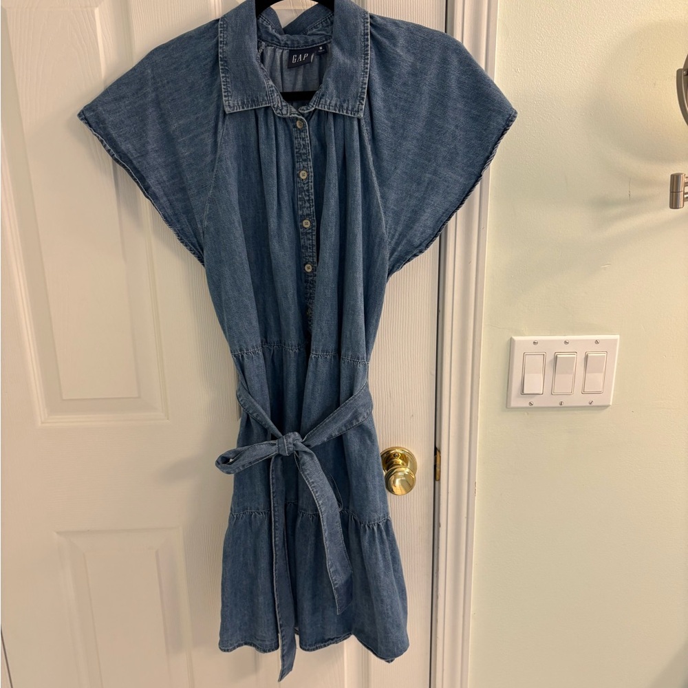 Gap Denim Button-Up Dress with Belt